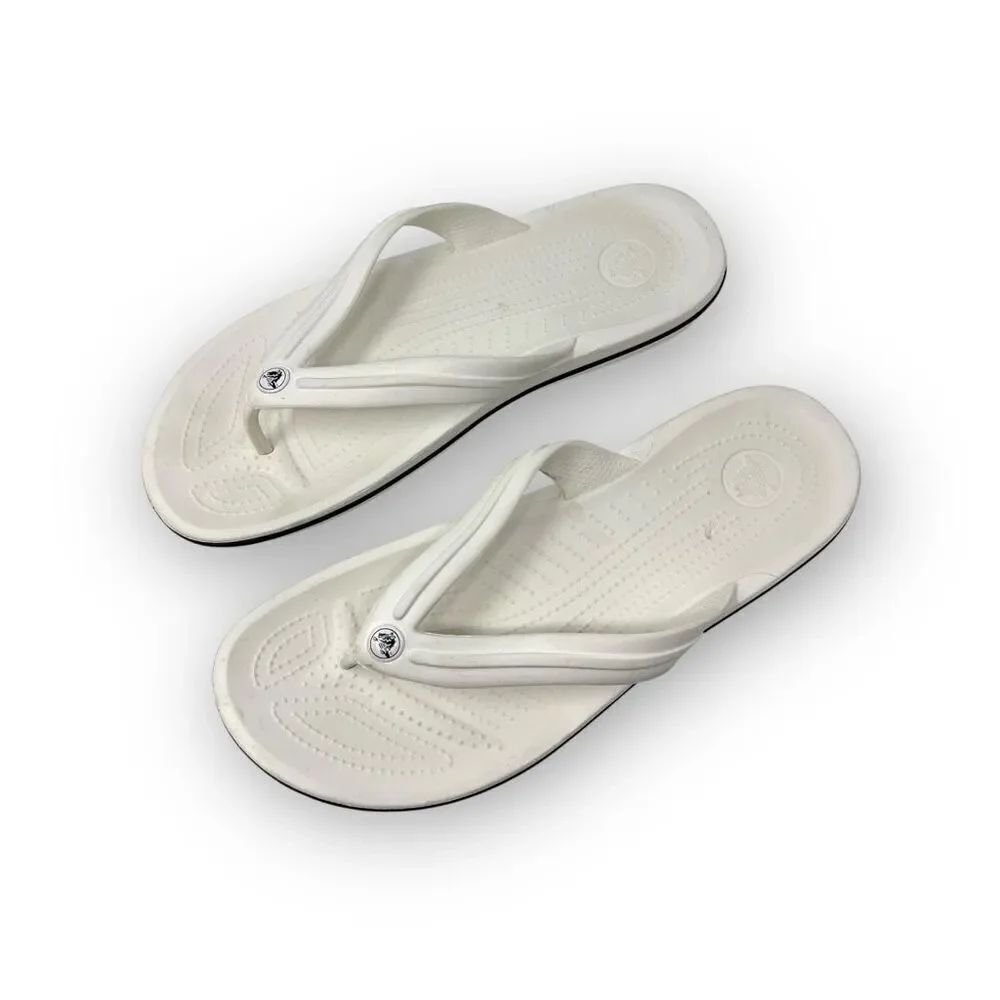 Crocs Crocband Flip Flops White Sandals Men’s Size 11